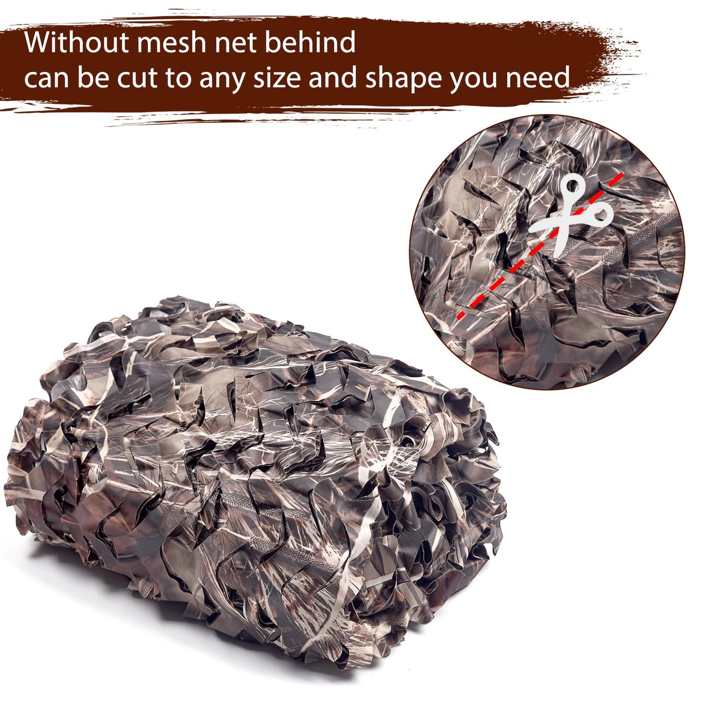 Yeacool Camo Netting for Hunting Backdrop Camouflage Netting Outdoor Shade Camo Tarp for Party Decor Birthday Farm Decoration Sunshade Bird Watching (Dry Grass, 32.8ftx4.9ft, 10m*1.5m)