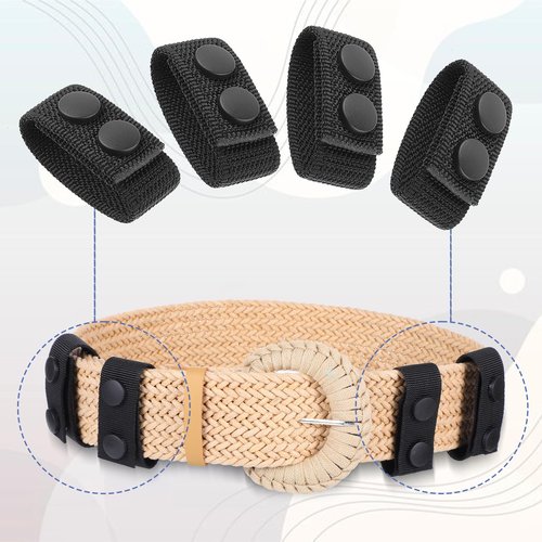 Heclia Duty Belt Keeper with Double Snaps 6 PCS Nylon Tactical Belts Keepers for Police & Military Heavy Duty Belt Loops Fits 2"-2.25" Strips Secure Retention for Law Enforcement Rear