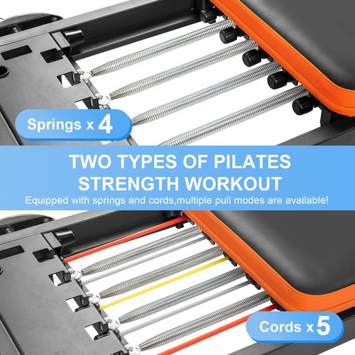 CNDUOLCAO Pilates Reformer Machine 79" Foldable Pilates Reformer with Pilates Box & Jump Board, Home Pilates Equipment for Strength Training, Compact Foldable Design for Home Gym, Studio & Fitness