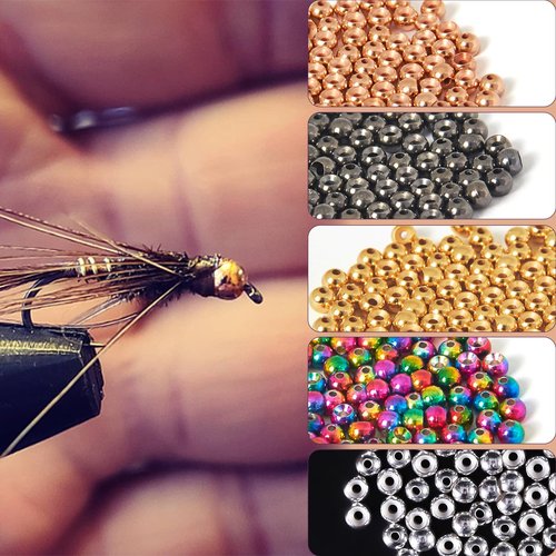 Angler Dream Fly Tying Beads 100 PC/LOT Tungsten Beads Nymph Head Ball Fly Tying Materials (Black Nickle 4.65mm,100pcs)