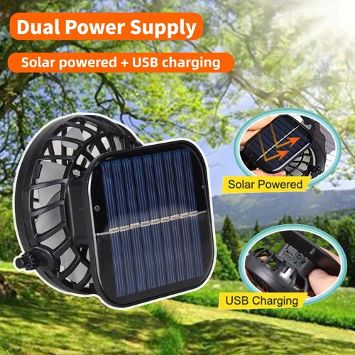 Wide Brim Solar Fan Hat for Men Women- UPF 50+ Sun Bucket Hat with 2 Built-in Solar Powered Fans for Fishing, Hiking & Beach (US, Alpha, One Size, Petite Plus Size, Khaki)