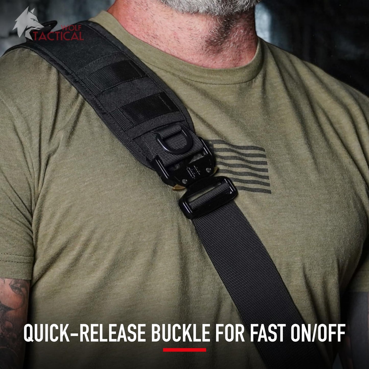 WOLF TACTICAL Men’s EDC Sling Bag - Concealed Carry, Laser-Cut MOLLE, Lightweight, Green