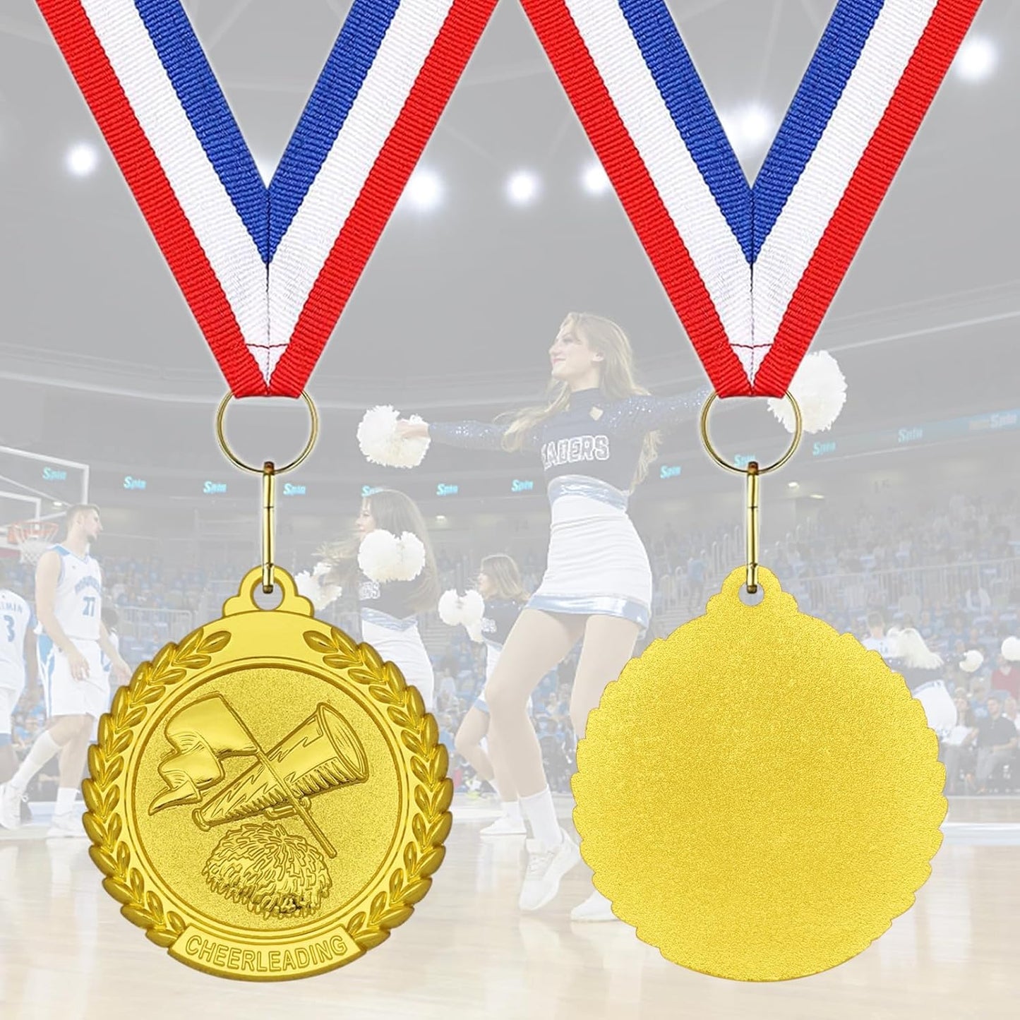 12 Pieces Gold Medals for Awards - Winner Medal Metal with Neck Ribbon Prizes for Kids, Adults, Sports Day, Spelling Bees, Competitions, Party, 2 Inches