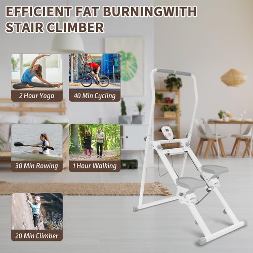 Stair Stepper for Home Gym, Folding Vertical Climber Cardio Exercise Machine,Stair Climber for Full Body Workout with Adjustable Handlebar for Women & Men