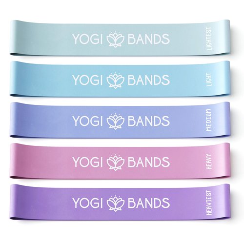 XNM Creations Yogi Bands - Loop Resistance Bands for Working Out, Fitness and Yoga Exercise – Set of 5 Pastel Exercise Bands