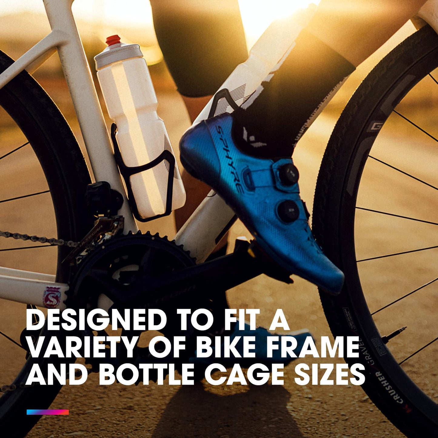 HydraPak | Polar Bottle - Breakaway Surge Lightweight Bike Water Bottle 2-Pack - High Flow, Cycling & Sports Squeeze Bottle (White, 880ml / 30oz)
