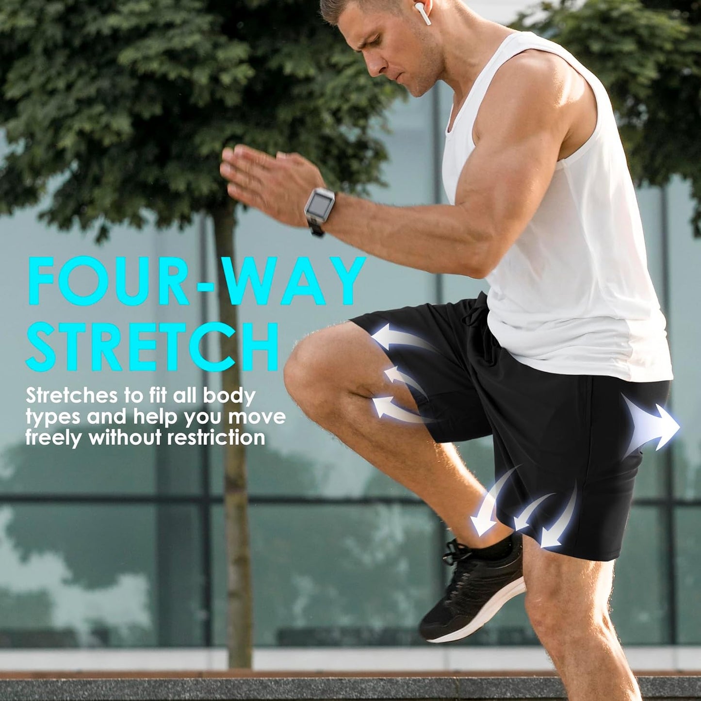 2 Pack Mens Running Athletic Shorts for Men's Lightweight Workout Gym Shorts Quick Dry Hiking Basketball