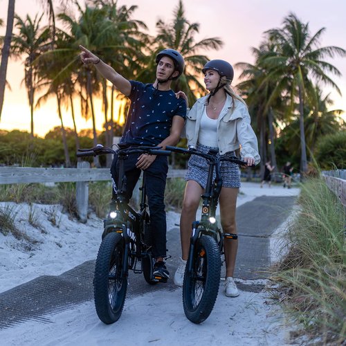 Jasion EB7 2.0 Adult Electric Bicycles, 28MPH Folding Electric Bike with 1200W Peak Motor, 55Miles Commute Ebikes for Adults 480WH Battery, Shock Absorber, Disc Brake, 20" *3.0 Tires for Beach Snow