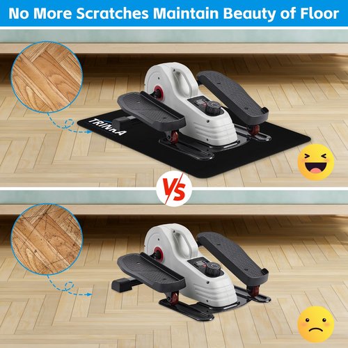 Non-Slip Workout Mat for Under Desk Ellipticals, Ellipse Leg Exerciser Machine Mat, Suitable for Electric Seated Foot Pedal Exerciser, Enhanced Stability & Floor Protection