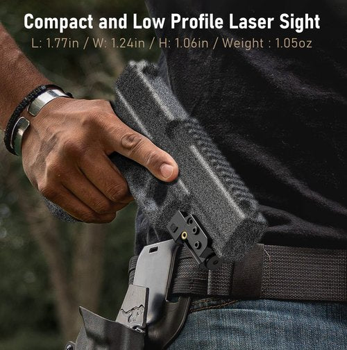 EZshoot Compact Low Profile Gun Laser, Magnetic Charging Red Laser Sight for Pistol Compatible with 20MM Rail and Ambidextrous ON/Off Switch