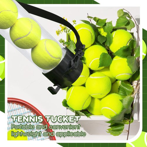 Lenwen 2 Pcs Tennis Ball Pick up Tube with Shoulder Strap Lightweight Collector Holder 15 Tennis Ball Picker Grabber Retriever Tube Carrier(Clear)