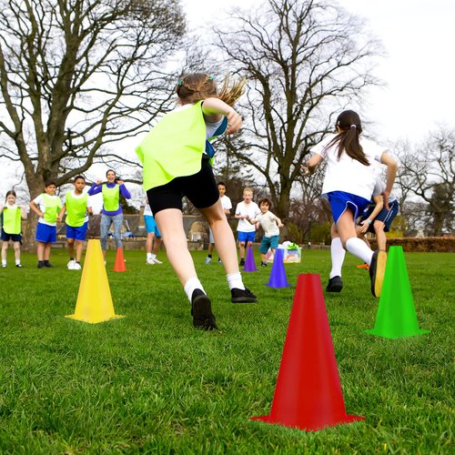 30 Pieces 9 Inch Traffic Cones Plastic Sport Agility Training Safety Cones Soccer Practice Equipment for Basketball Football Drills Exercise, Outdoor Activity and Events(Multicolor)