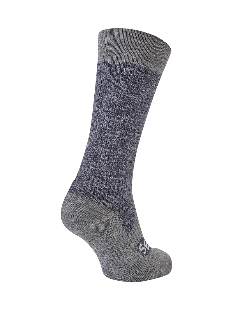 SEALSKINZ Unisex Waterproof All Weather Mid Length Sock - Navy, Large
