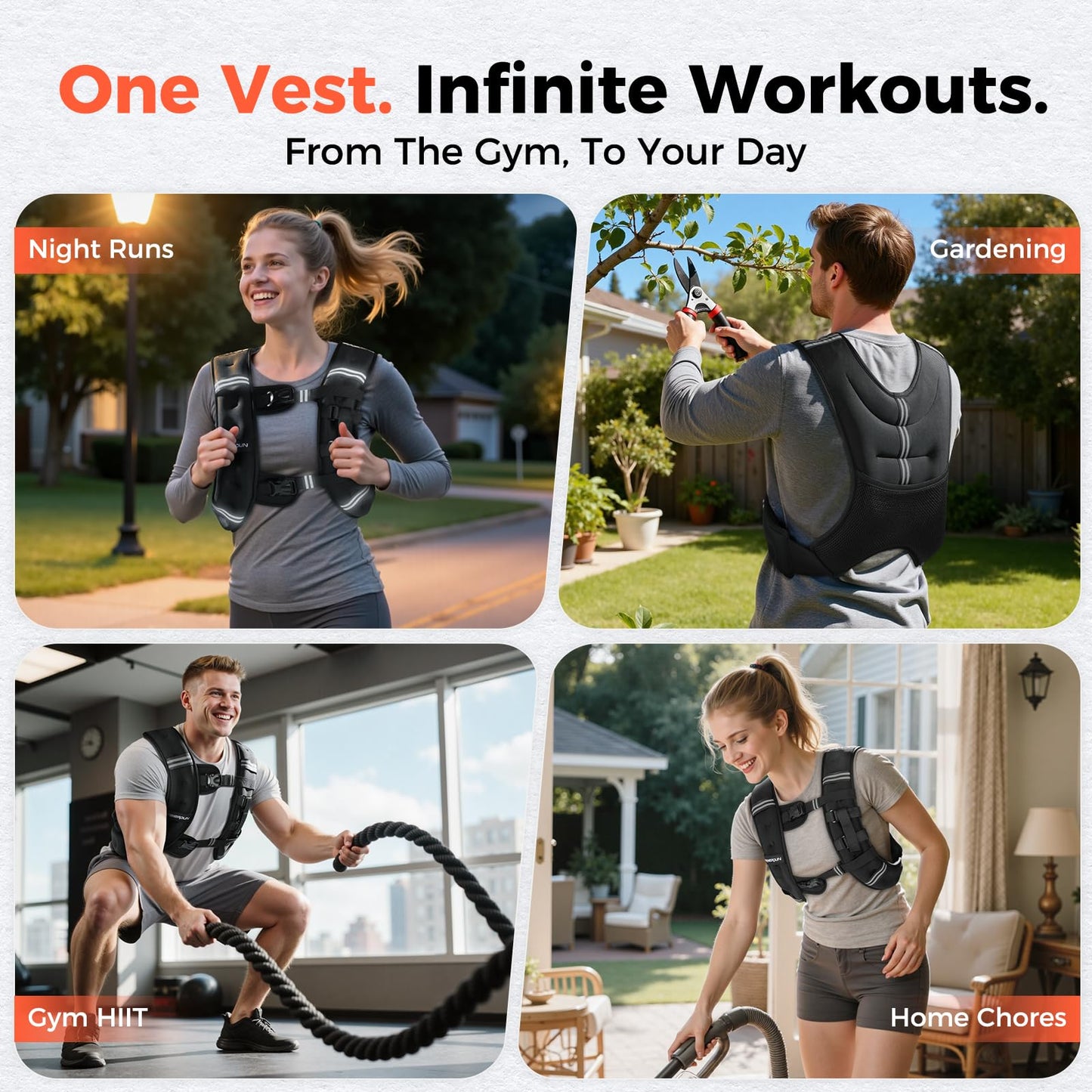 FEIERDUN Weighted Vest (Black-8lb)