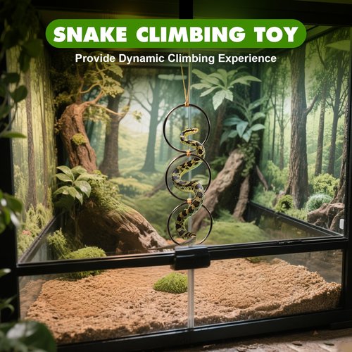 Swirge Snake Climbing Rings, Snakes Enrichment Toys, Ball Python Tank Accessories, Swing Climbing Hoop Chain for Ball Python Corn Snake