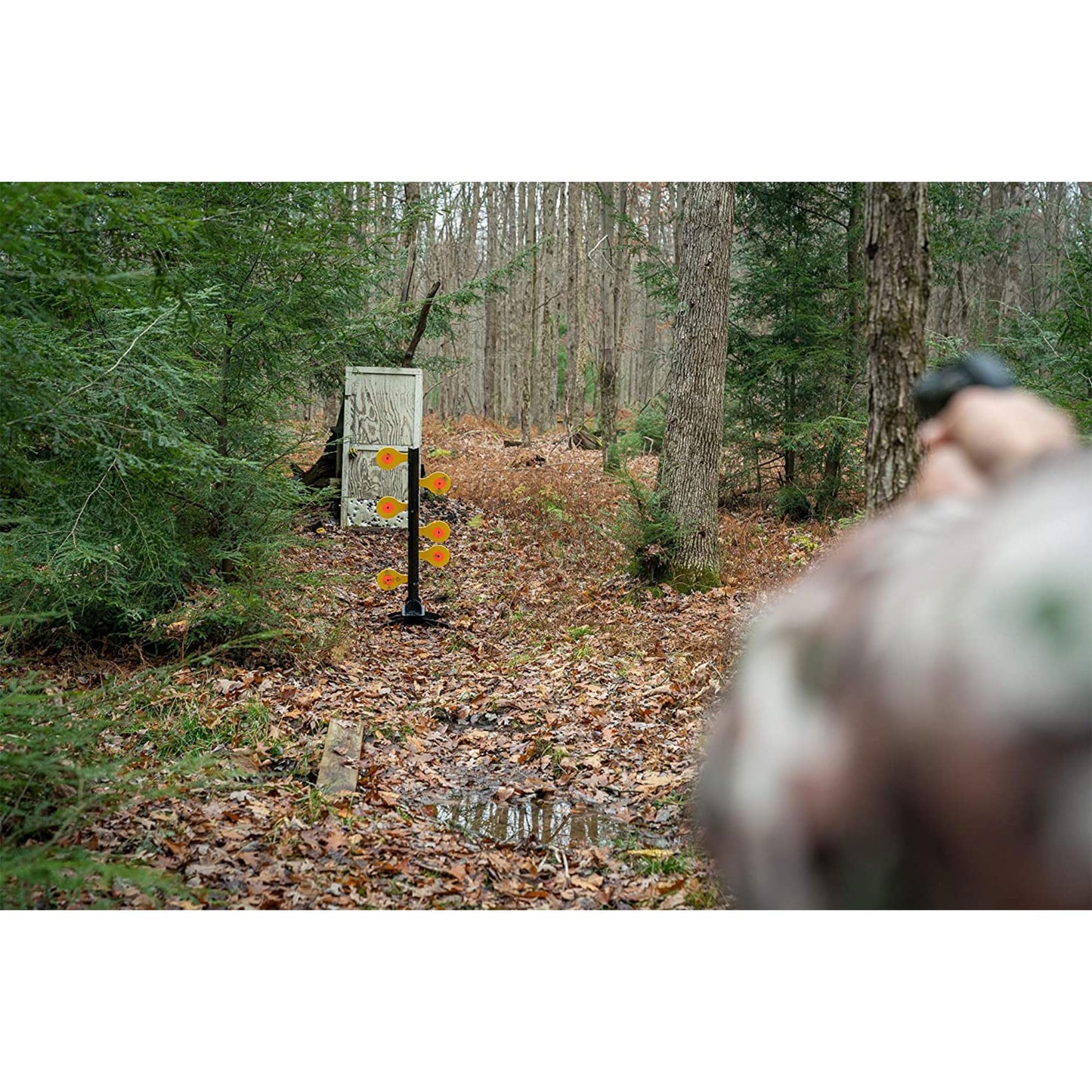 Birchwood Casey Handgun Dueling Tree Target with AR500 Steel Paddles, World of Targets - Shooting Stand Equipment with Accessories for Outdoor Practice and Training
