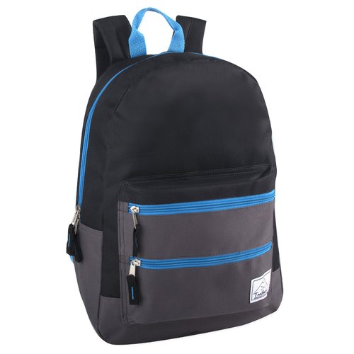Trail maker Multi-Color Back Pack with Adjustable Padded Shoulder (Black)