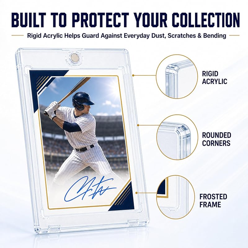 100ct Magnetic Card Holder for Trading Cards - 35pt, 2.52 x 3.52 Inner, 4.33 x 2.87 Outer, Ultra-Transparent Display - Variation: 100 Pieces