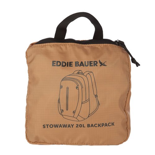 Eddie Bauer Stowaway Packable 20L Backpack-Made from Ripstop Polyester, Tobacco, One Size