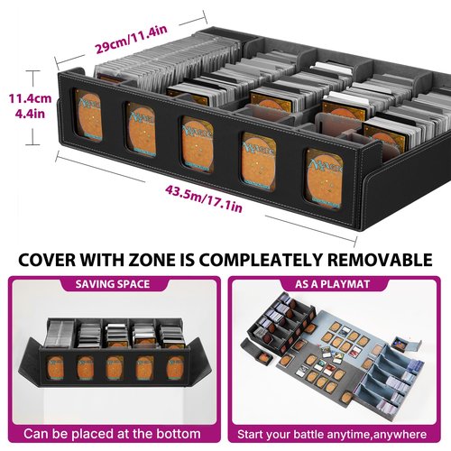 Scimi 3900+ High-Capacity Card Display Storage Box, 5-Layer Transparent Window Design (Ideal for Collectors & Beginners), Compatible with TCG/Sports Cards, Includes 34 Accessories + 1 Dice Tray(Black)