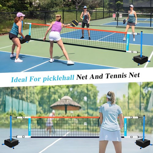 KuiBonu Pool Volleyball Net Set with Weighted Base, Portable Outdoor Volleyball Net for Pool, Water Games Toy for Backyard Party, 15ft-25ft Adjustable