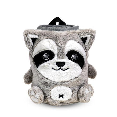 Chalk Bag for Rock Climbing - Cute Racoon Chalk Bag for Bouldering, Gym, Indoor & Outdoor Climbing with Adjustable Belt, Brush Holder & Carabiner