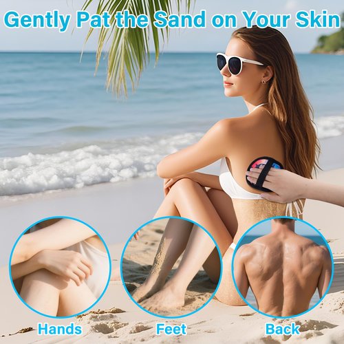 Sand Remover Bag for Beach, Sand Eraser Brush Wipe Mitt for Family Kids Women,Talc-Free & Reusable Beach Essentials with Natural Ingredients, Vacation Must Haves Accessories for Summer Trip
