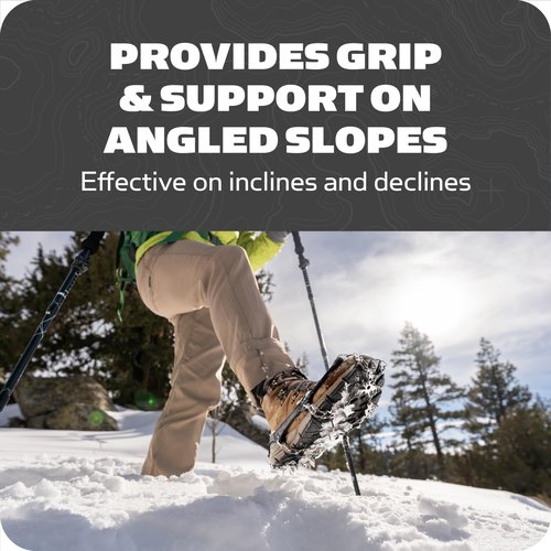 Yaktrax Adventure Grip Crampons- Durable Winter Traction Device with Stainless Steel Spikes for Ice and Snow, Flexible Rubber Upper, Fits Various Footwear, Ideal for Hiking and Mountaineering