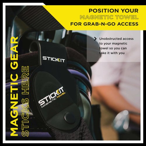 STICKIT Magnetic Golf Bag Landing Pad I Metal Bag Clip for Quick and Easy Use of Magnetic Golf Gear & Accessories with Convenient Positioning on Your Golf Bag