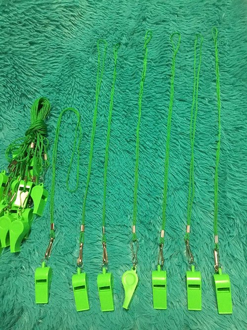 DYBADYSA 20 Pcs Green Plastic Loud Whistles with Lanyard for Referee Coaches Basketball Football Sports Training Game Event Lifeguard Survival Emergency Fun School Kids Tool Set Suppliers