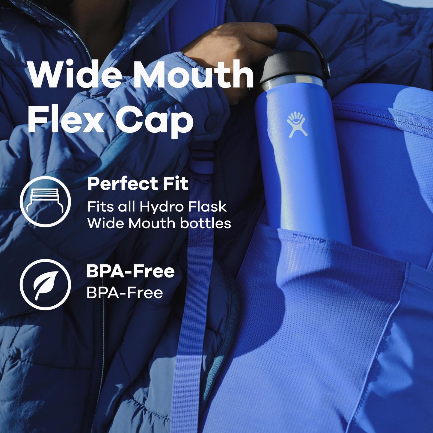 Hydro Flask Lids - Flex Cap Replacement Lid for Wide Mouth Water Bottles Black