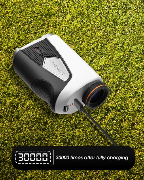 WOSPORTS 1500-yard Golf Rangefinder with Slope, 7X Magnification, Pin Lock Vibration Range Finder(Feet/Meters/Yards), Magnetic Mount, Rechargeable