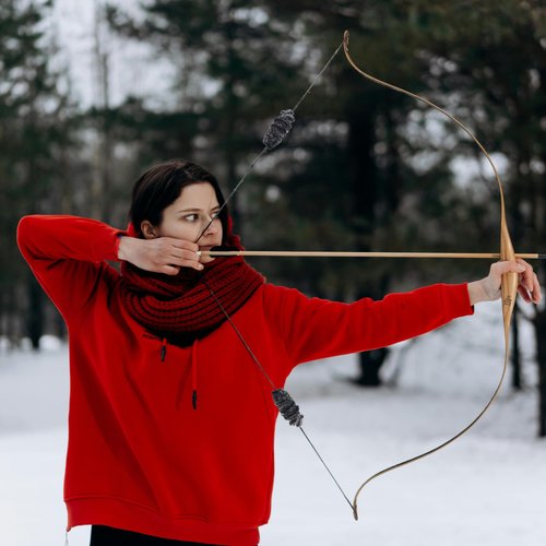 SOPOGER Archery Bow String Silencers - 2 Pair Rabbit Fur String Dampener & String Separator Recurve Bow Stabilizer Bowstring Dampener for Longbow Traditional Bow Hunting Shooting Practicing (Black)