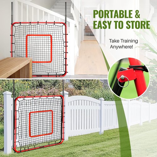 Soccer Rebounder Net & Soccer Training Equipment - 4x4 FT Adjustable Rebound Board for Precision Passing, Shooting, First Touch, and Ball Control Drills for Kids, Teens & Adults