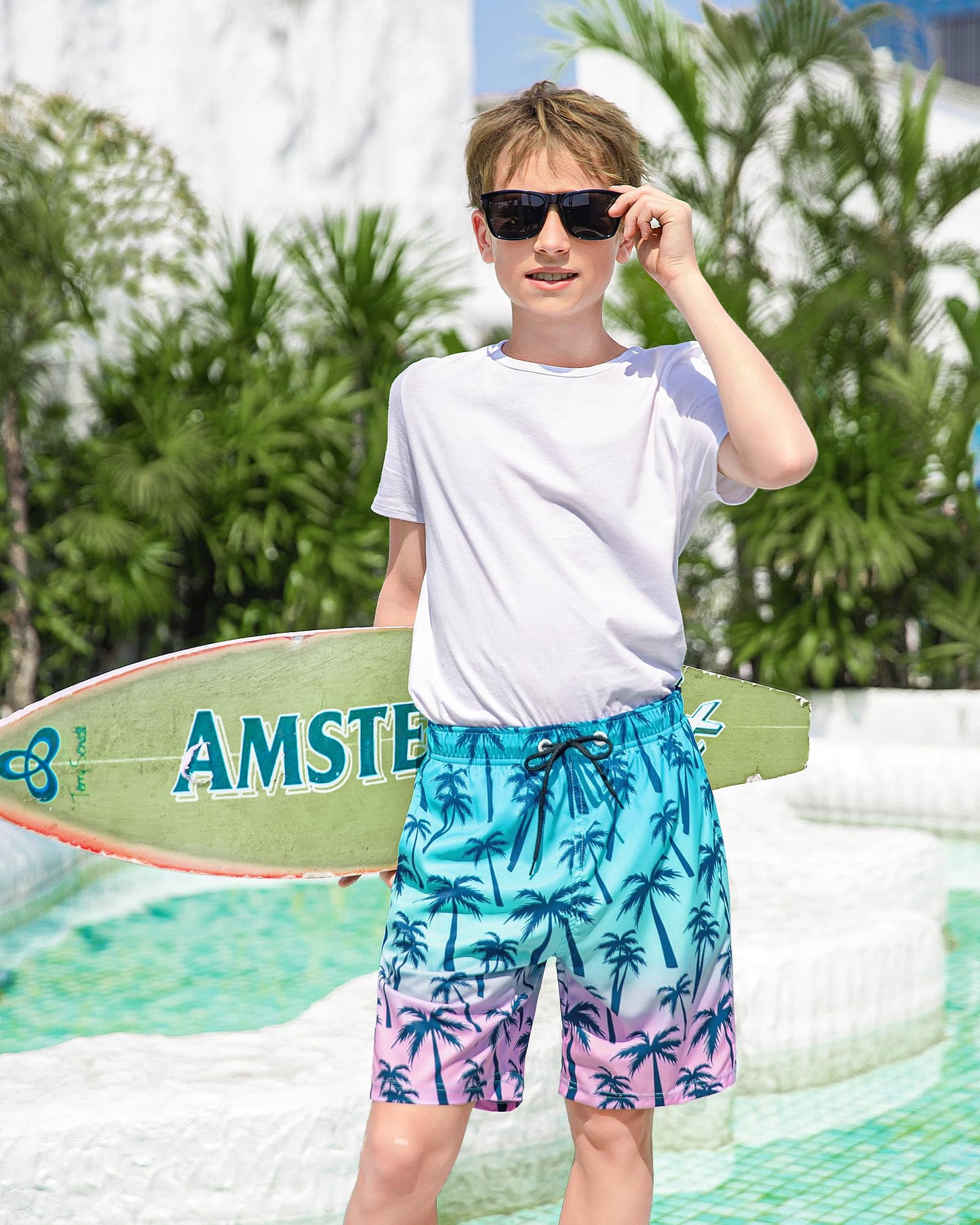 OlyPegic Boys Swim Trunks with Boxer Brief Liner Compression Boy Bathing Suit Quick Dry Beach Swimsuit Toddler Swim Shorts