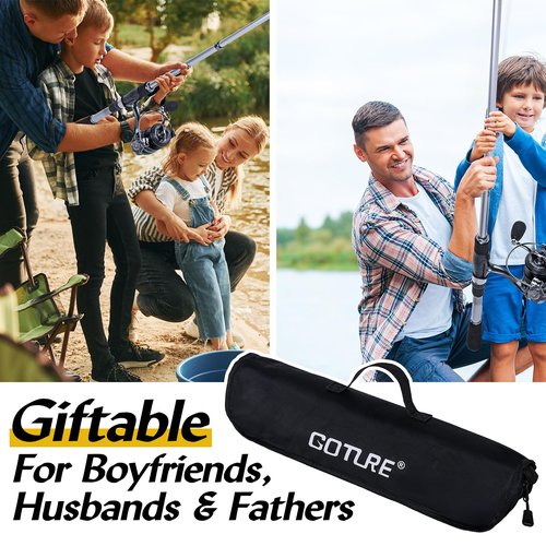 Goture Fishing Rod and Reel Combo, Carbon Fiber Telescopic Fishing Rod Kit with Spinning Reel, Carrier Bag, Fishing Lures and Fishing Tools, Fishing Kit for Travel Freshwater Saltwater 2.1M