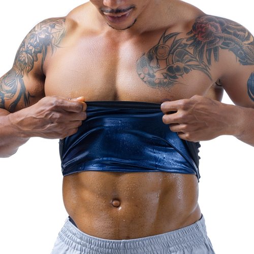 Sweat Spark Waist Trimmer for Men (Black, Large) - Sweat More, Shape Your Back & Abdomen, Wear During Workout
