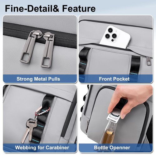 Weitars Insulated Cooler Backpack,Double Deck Waterproof Soft Cooler Bag,Backpack Coolers Leak Proof Lunch Backpack for Men Women for Travel,Camping,Picnic,Beach,Picnic,Outdoor 31L/52 Can (Gray)
