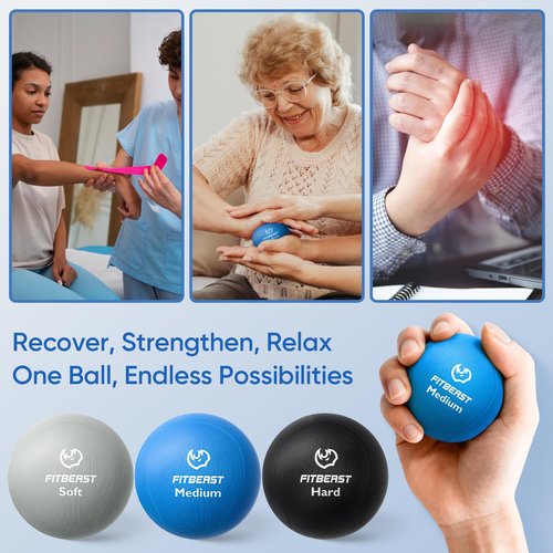 FitBeast Grip Strength Trainer, Finger Exerciser, Stress Balls for Adults, Hand Therapy for Strength, Recovery & Stress Relief, Forearm Strengthener for Men, Women & Seniors