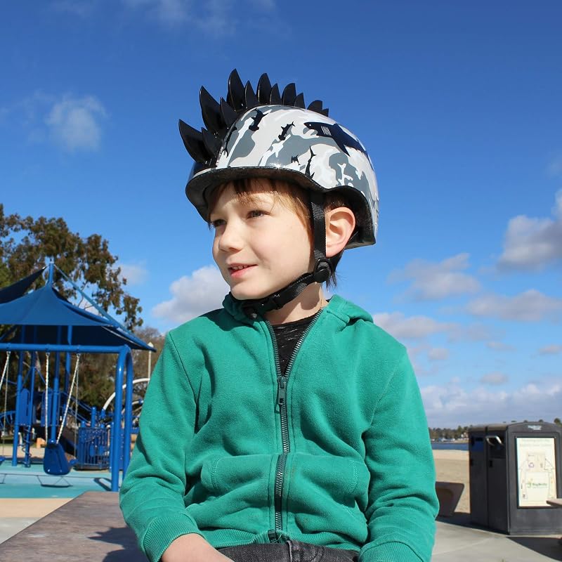 Sharkmo Bike Helmet for Kids - Black, One Size, Adjustable Sizing