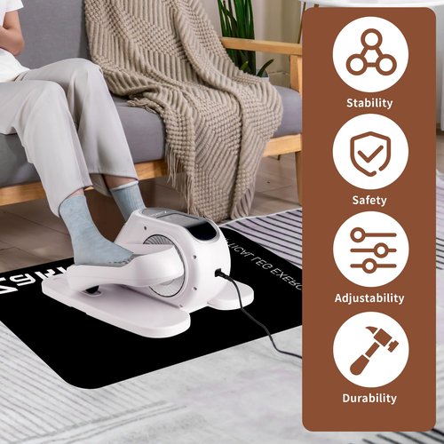Zakle Non-Slip Mat for Ellipse Leg Exerciser, Under Desk Elliptical Machine Workout Mat, Ellipse Exercise Mat for Electric Seated Foot Pedal Exerciser, Stability & Floor Protection
