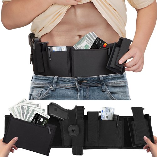 Belly Band Holster for Men Women, CANKROO Gun Holster for Concealed Carry Waistband Conceal Carrier Belt Airsoft Holster Fits G19, 17, 42, 43 for Most Pistols