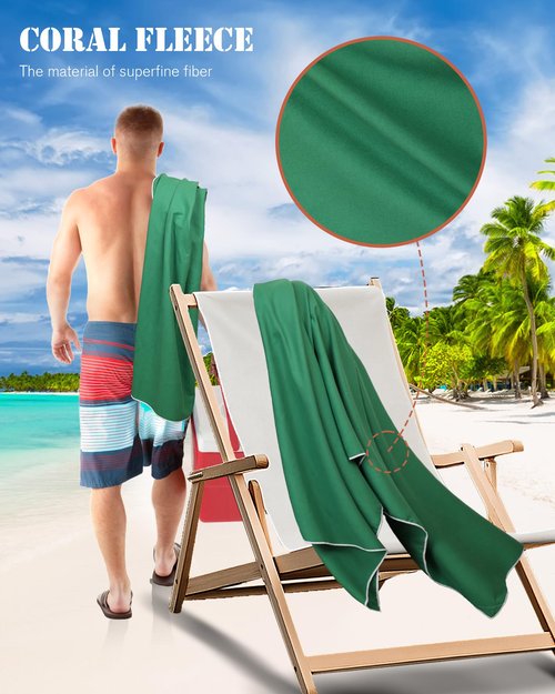 Update Magnetic Towel Oversized 30"x75"Magnet Bath Towel with Storage Bag,Outdoor Bath Towel Quick-Dry Magnetic Bath Towels for Swimming Microfiber Beach Towel For Pool Travel Gym Camping(Green)