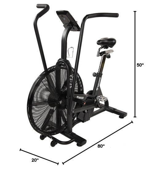 Fitvids Upright Fan Bike with Adjustable Seat and Handlebars for HIIT and Cardio Training, Black