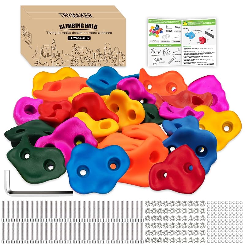 Large Size 30pcs Rock Climbing Holds Set for Kids - Trymaker