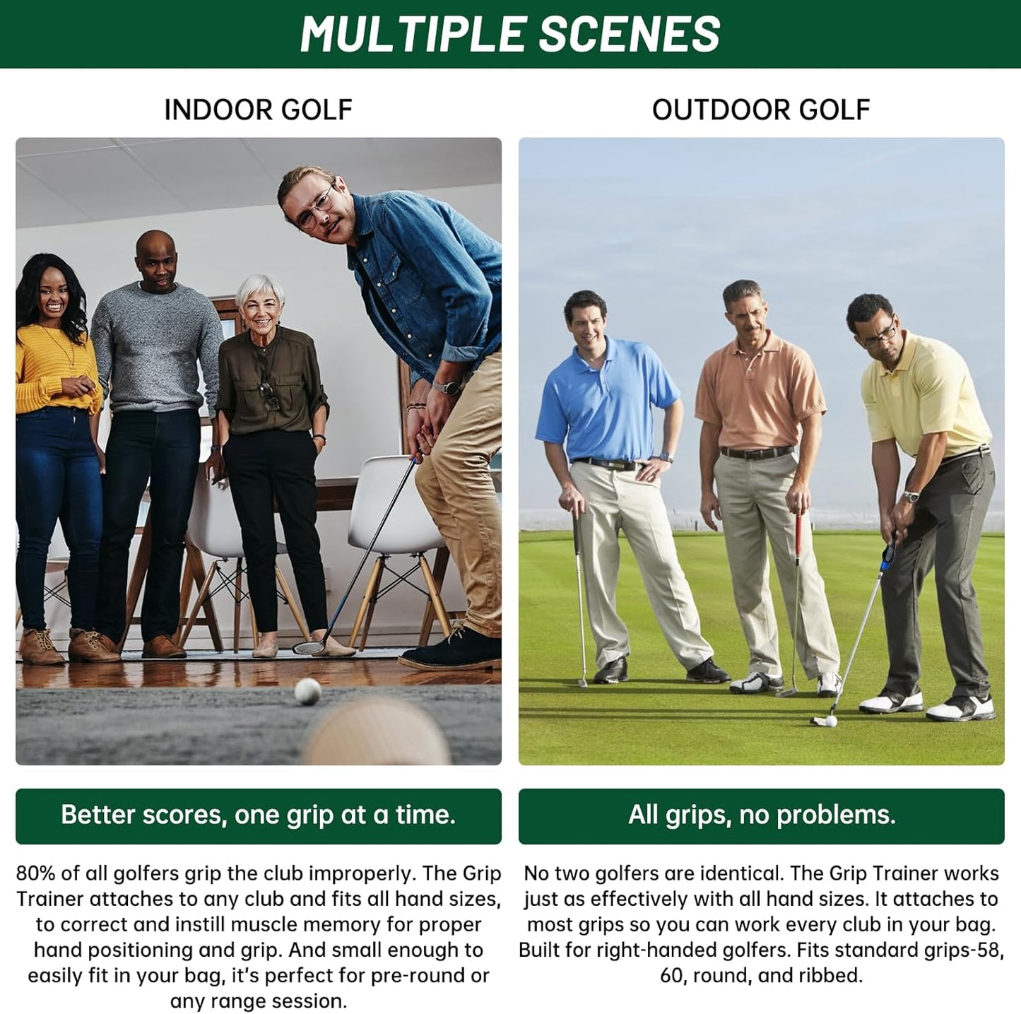 2Pack Golf Grip Trainer,Golf Training Aid Grip Trainer Club,Training Grip Right Hand, to Help Train Correct Hand Position