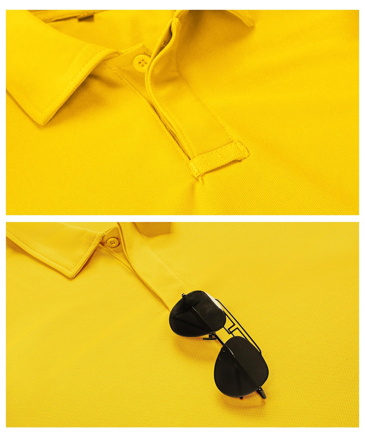 SCODI Mens Polo Shirts Performance Short Sleeve Tactical Shirts Athletic Golf Shirt for Men Daily Casual Collared T-Shirt Yellow XL