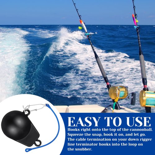 VioraWhite 4 Pcs Fishing Downrigger Weight Snubber with Release Snap Weights Clips for Offshore Fishing Planer Board Weight Kite Trolling