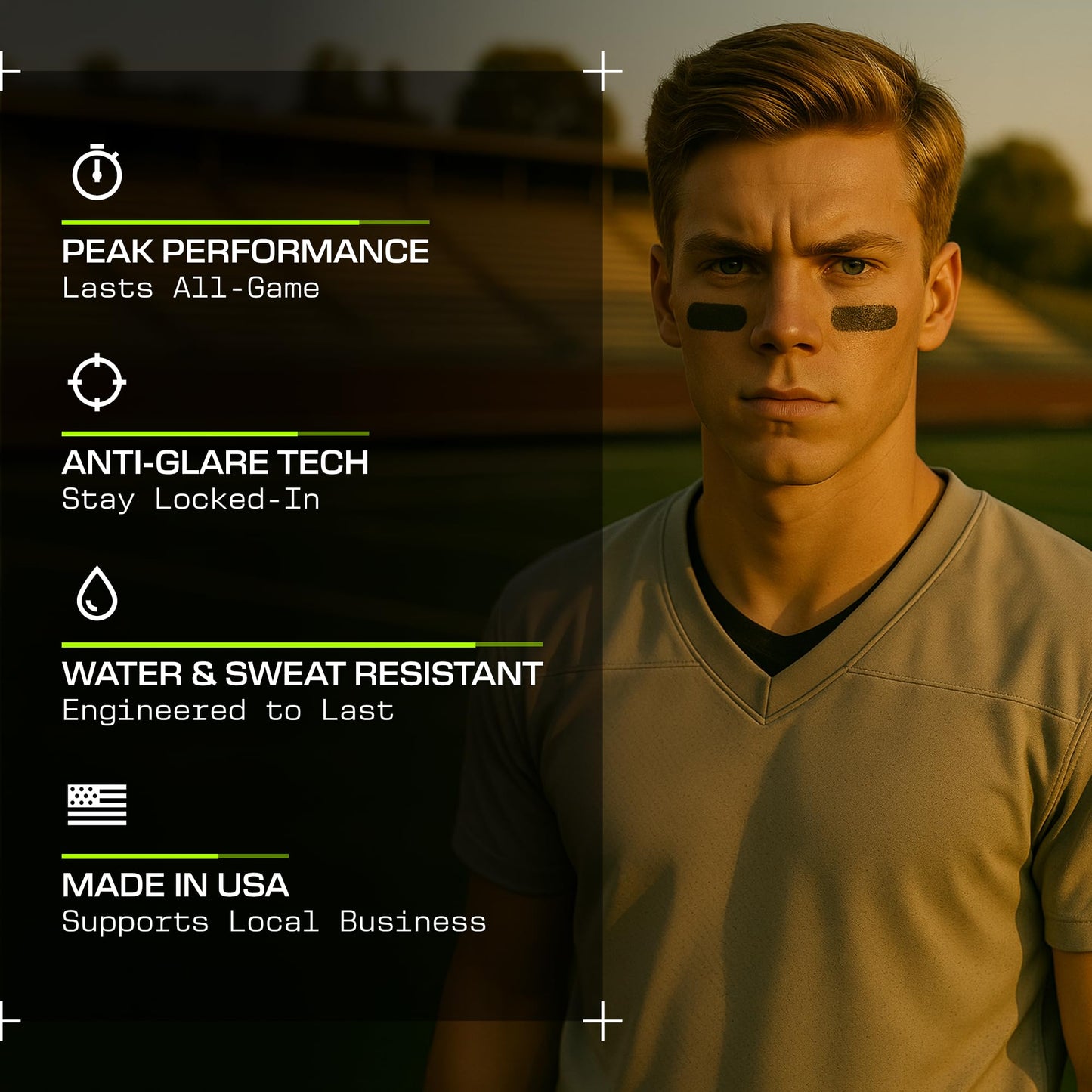 Eye Black by DRIP Over Skill, Made with Natural Ingredients, Dermotologist-Tested Sports Face Paint Stick, Sweat Resistant, Clean Eye Black Football, Baseball, Softball, Lacrosse
