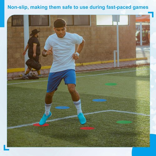 PATIKIL 6 Inch Flat Cones,6 Pcs Spot Markers Small Flat Soccer Training Cones for Football Basketball Agility Practice Sports Training Equipment, White